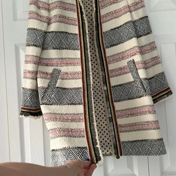 Zara Aztec overcoat size small -- heavy! - Picture 3 of 6